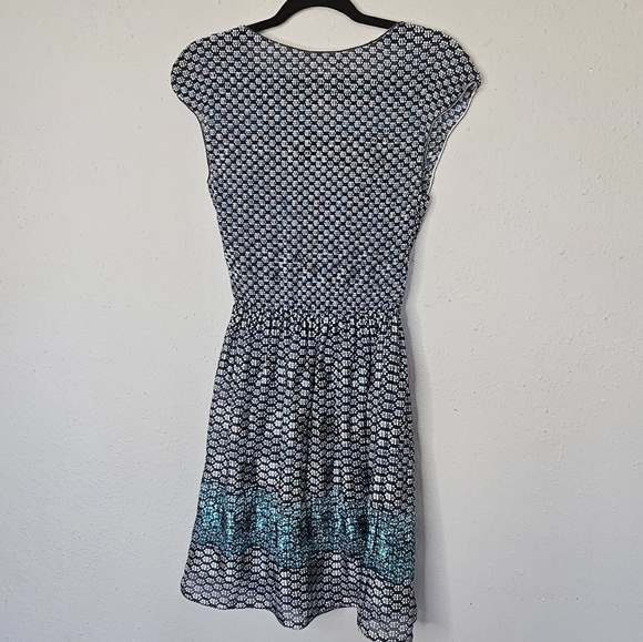 Max Studio Shirred Flowy Midi Lined Dress Blue Teal Size‎ M Medium - Picture 10 of 12
